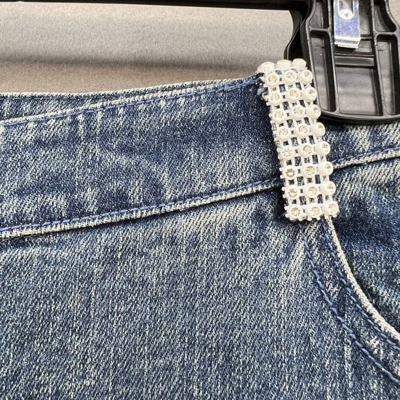 Basix II Women's Skimmer Length Folded Hem Jeans Size 6 - Picture 7 of 14